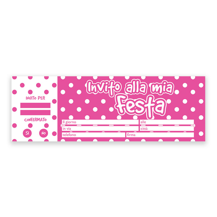 INVITI ASSEGNO POIS FUXIA PZ.20 CM.21